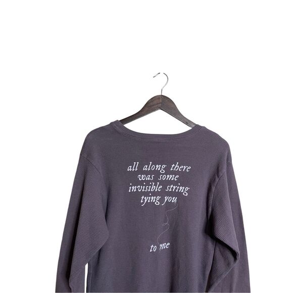 Taylor Swift Invisible String Crewneck Waffle Knit Long Sleeve Tee Womans Large - Picture 9 of 10